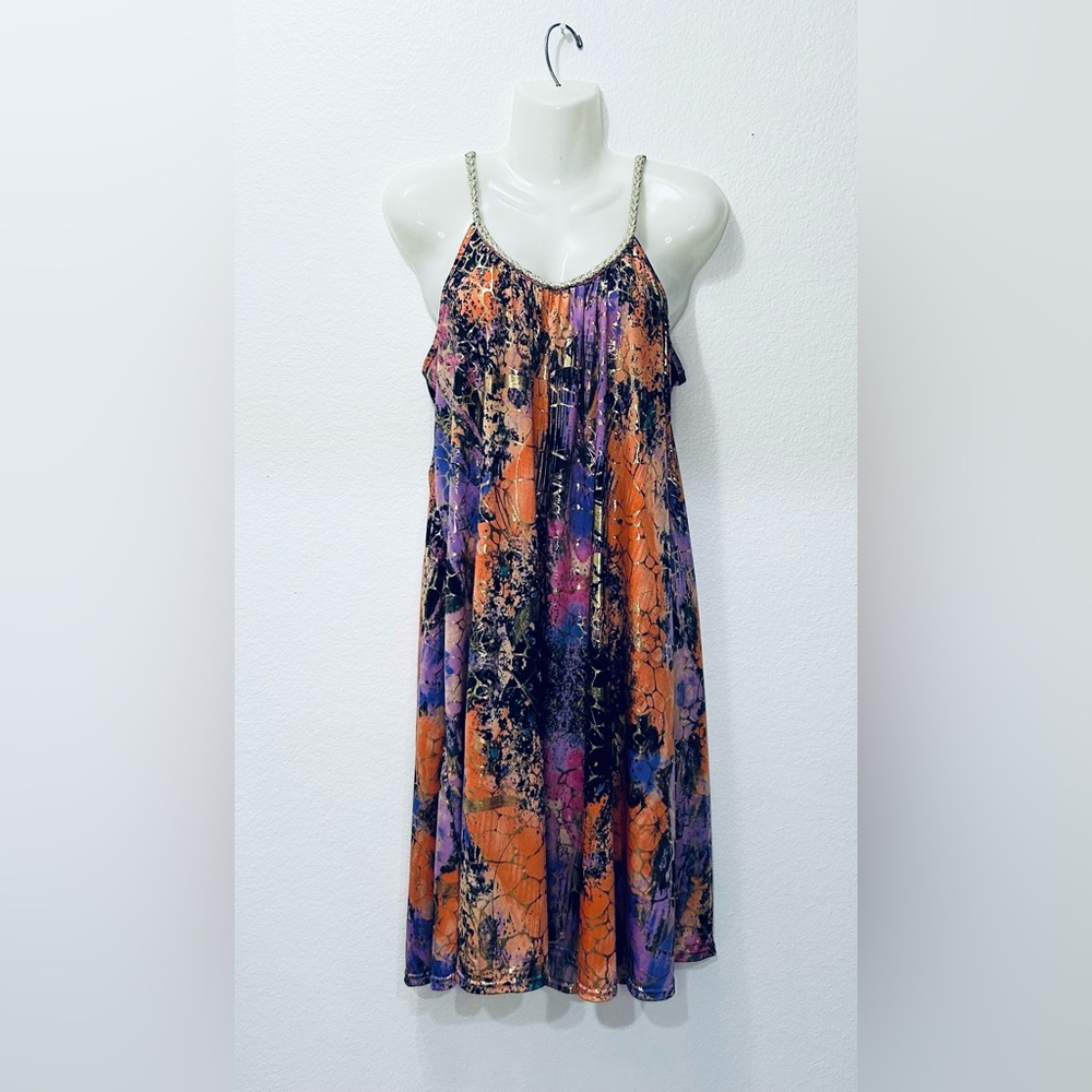 Shoreline Colorful Abstract Midi Dress